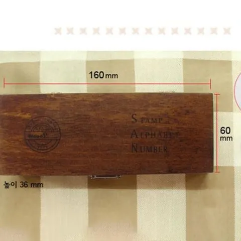 Vintage Wooden Stamp Set Alphabet And Number Rubber Stamps With Storage Box For Journaling Craft DIY Stationery