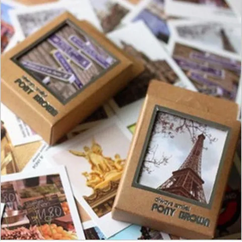 Ensemble de Mini Cartes Postales Vintage en Papier Cartes de Vœux Cartes de Message Décoratives Pour Bureau École Quotidien