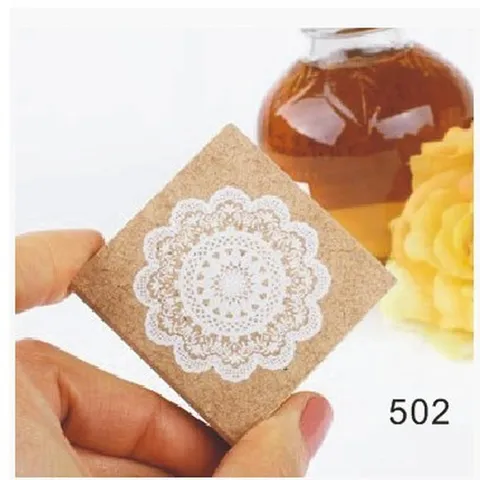 Houten Kantmotief Stempel Vintage Handboek Dagboek Decoratief Materiaal Stempel Vierkante Houten AmbachtStempel Voor DIY Journaling