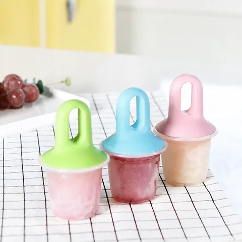 DIY Eiskremform Kunststoff Runde Eis am Stiel Maker Hausgemachte Eisbox Eiswürfelform Küchenwerkzeug für Zuhause