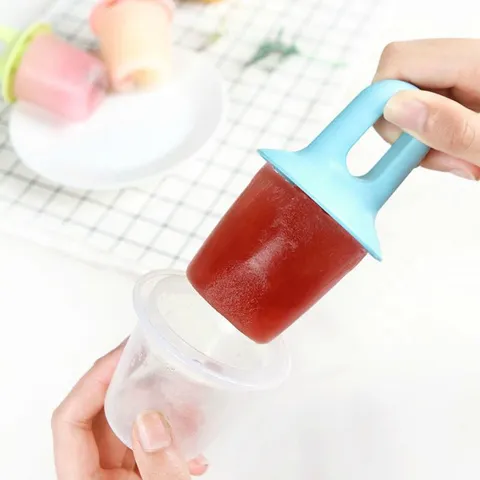Moule à Crème Glacée DIY en Plastique Rond Machine à Popsicle Boîte à Glace Faite Maison Bac à Glaçons Outil de Cuisine pour la Maison