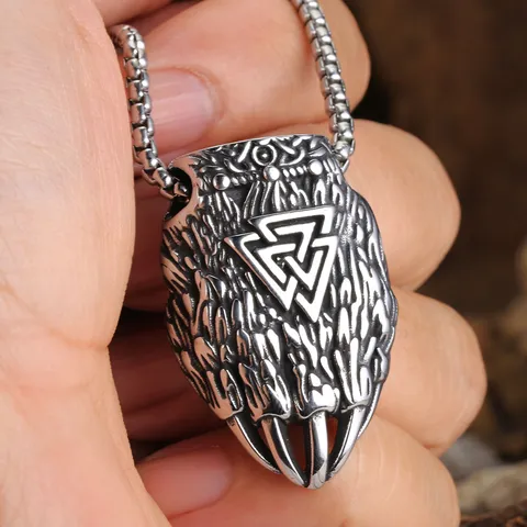 Σκανδιναβική Runic Viking Νύχι Αρκούδας Κρεμαστό Ανοξείδωτο Ατσάλι Ρετρό Valknut Φυλαχτό Ανδρικά Κοσμήματα Μενταγιόν Μόνο