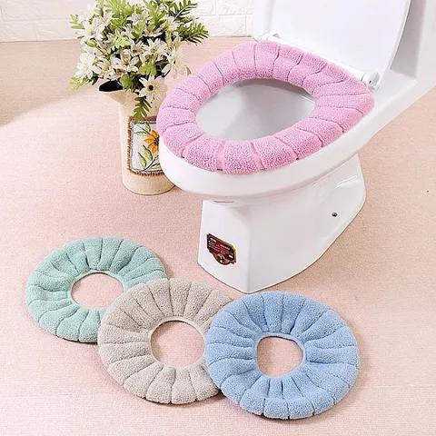 Thickened Warm Toilet Seat Cushion Velvet Soft Washable Toilet Cover Pad For Bathroom Home Essentials