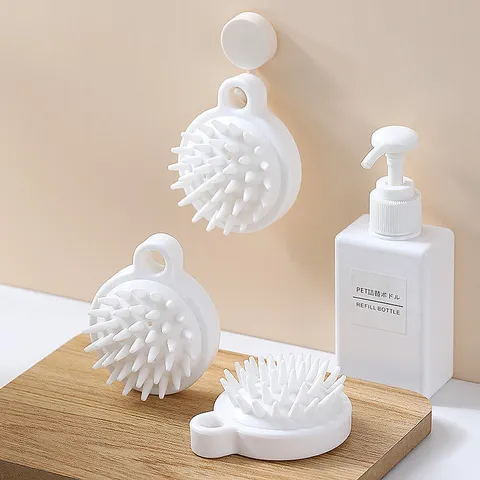 Brosse à Shampooing Masseur de Cuir Chevelu en Silicone Style Japonais Outil de Massage de Tête pour Lavage de Cheveux Salle de Bains