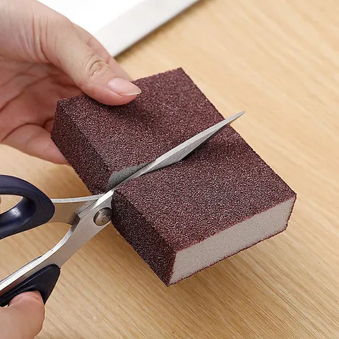 Kitchen Cleaning Sponge Emery Scouring Pad Heavy Duty Rust Removal Scrub Sponge For Washing Pots And Bowls
