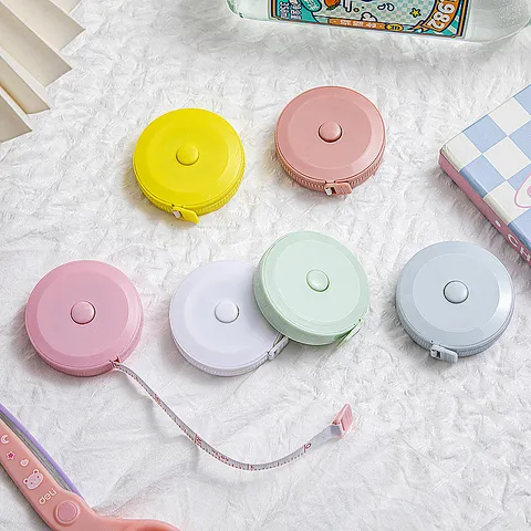 Metro a Nastro Ritrattabile Portatile Mini Carino Colore Macaron Morbido Metro a Nastro Per Corpo Vita Cucito Sarto Misurazione