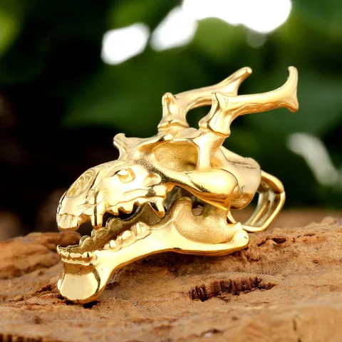 Punk Tierkopf Anhänger Ohne Kette 316 Edelstahl Goth Drachenknochen Charm Halskette Zubehör Schmuck