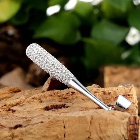 Hiphop Edelstahl Strass Baseballschläger Anhänger Halskette Punk Polierter Schmuck Für Herren Damen Täglicher Pendelschmuck
