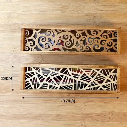 Creative Wooden Pencil Case Retro Hollow Carved Student Stationery Box Multifunctional Desktop Storage Organizer