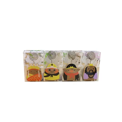 Clip de Mémo en Bois Créatif Personnage de Dessin Animé Support de Carte de Message de Bureau Décor de Bureau Porte-Note Porte-Photo Cadeau