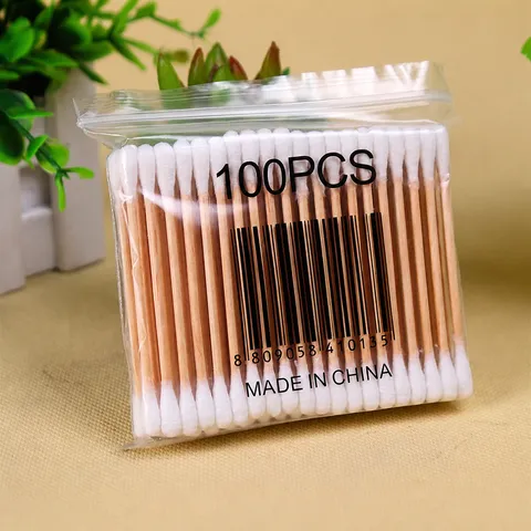 Double Head Cotton Swabs Wooden Stick Cosmetic Makeup Removal Beauty Sticks Daily Cleaning Personal Care Tool