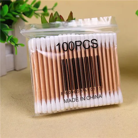 Coton-Tiges Double Embout Bâton en Bois Maquillage Démantèlement Beauté Bâtons Nettoyage Quotidien Outil de Soin Personnel