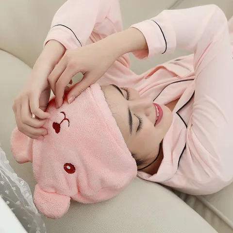 Cartoon Animal Cotton Dry Hair Cap Adult Thickened Absorbent Hair Drying Towel Quick Drying Shower Cap