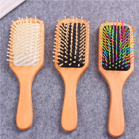 Wooden Hair Brush Air Cushion Massage Comb Anti Static Hairbrush Natural Wood Handle Hair Care Tool
