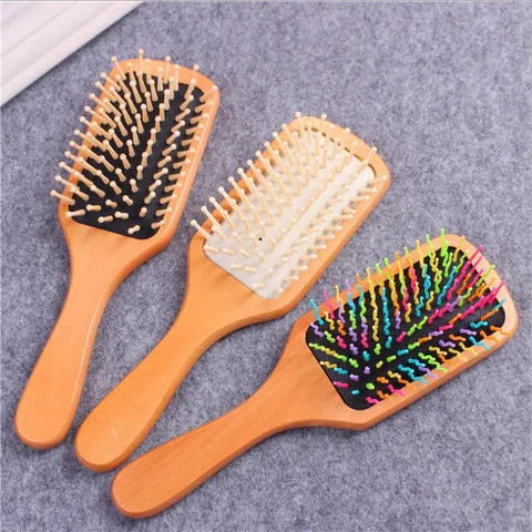 Wooden Hair Brush Air Cushion Massage Comb Anti Static Hairbrush Natural Wood Handle Hair Care Tool