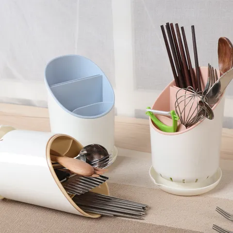 Plastik Stäbchenhalter Küchen Aufbewahrungsregal Segmentierter Abtropf Stäbchenkorb Mit Abtropfschale Modernes Minimalistisches Design