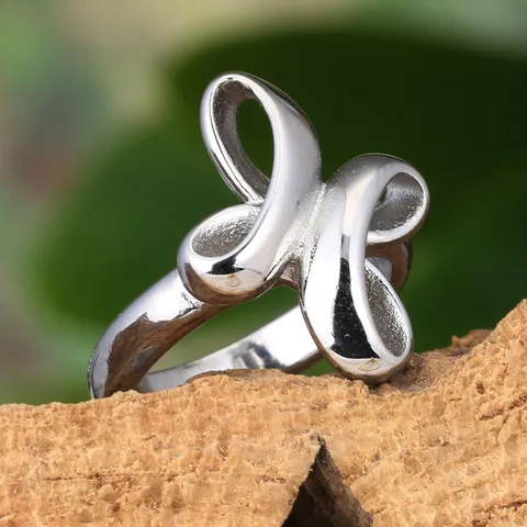 Nordic Style Stainless Steel Criss-Cross Ring For Women High Polished Exaggerated Design Finger Ring Fashion Jewelry Gift