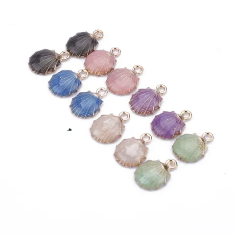 DIY Aleación Gota de Aceite Concha Abalorios Perlado Gran Concha Colgantes Para Pendiente Fabricación de Joyas Accesorios Manualidades