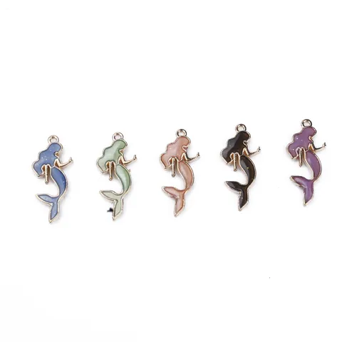 Oceaan Serie Zeemeermin Zeester Visstaart Legering Druppelolie DIY Bedels Hangers Voor Handgemaakte Oorbellen Kettingen Sieraden