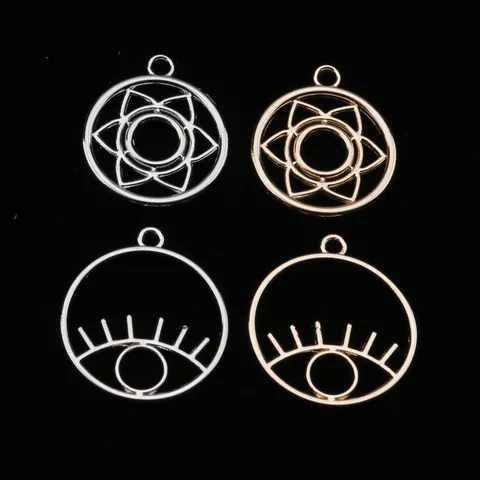 DIY Alloy Evil Eye Dream Catcher Pendants Gold Silver Plated Drip Oil Jewelry Findings Charms For Keychains And Necklaces