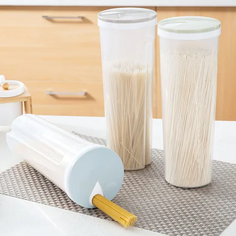 Barattolo di Conservazione per Noodle in Plastica Trasparente Cucina Cibo Grano Contenitore Ermetico Con Coperchio Chiaro