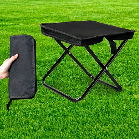 Sgabello Pieghevole Portatile Telaio in Acciaio al Carbonio Tessuto Oxford Mini Sedia Leggera Per Campeggio Esterno Pesca Viaggio