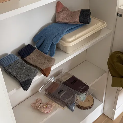 Women Winter Thickened Merino Wool Blend Slouch Socks Color Block Casual Warm Mid Tube Socks Daily Wear
