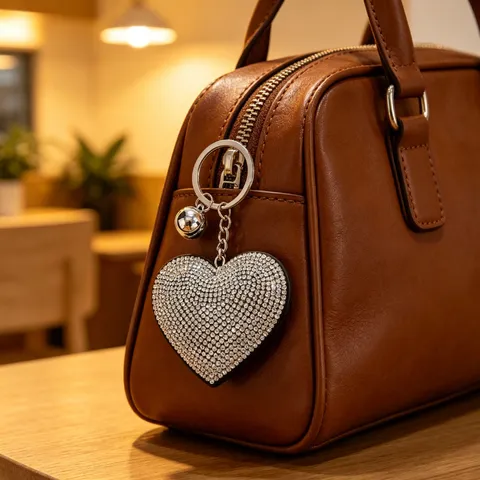 Hart Strass Leer Sleutelhanger Schattige Liefde Tas Hanger Metalen Ring Mode Auto Sleutelhanger Vrouwen Sieraden Cadeau