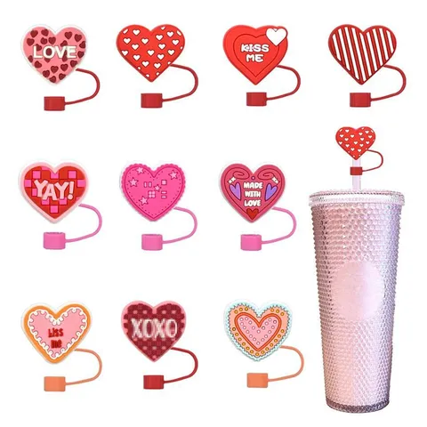 Copertura per Cannuccia in Silicone a Cuore e Set Tazza Tema San Valentino