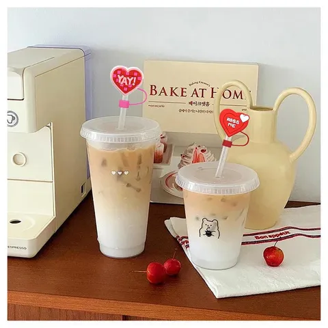 Copertura per Cannuccia in Silicone a Cuore e Set Tazza Tema San Valentino