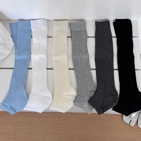 Women Casual Solid Color Stirrup Leg Warmers High Stretch Knitted Footless Socks Fashion Versatile Daily Wear Boot Cuffs