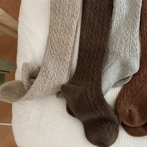 Women Winter Thickened Wool Slouch Socks Retro Wheat Ear Pattern Casual Mid-Tube Warm Long Socks Fashion Knit Hosiery