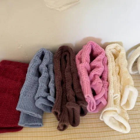 Women's Winter Warm Knit Leg Warmers Japanese Style Solid Color Cable Knit Over Knee Boot Socks Fashion Accessories