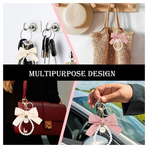 Künstliche Perle Schleife Schlüsselanhänger Süße Damen Schleife Schlüsselbund Auto Schlüssel Coquette Tasche Charm Legierung Anhänger Schmuck