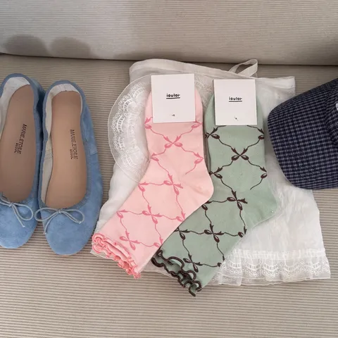 Women Japanese Style Bowknot Rolled Edge Mid-Calf Socks Cute Sweet Breathable Cotton Casual Crew Socks Daily Wear