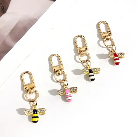 Portachiavi Api Piccole in Strass Lega di Metallo Ape Ciondolo Borsa Carino Animale Portachiavi Per Donne Borsa Accessori Regalo