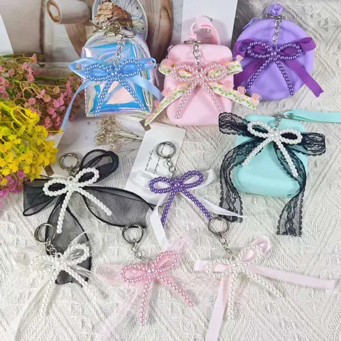 Handgemachte Künstliche Perle Schleife Schlüsselanhänger Ins Nische Spitze Schleife Taschenanhänger Modisch Schmuck Geschenk