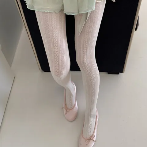 Medias de Algodón para Mujer Delgadas Transpirables Color Sólido Rayas Verticales Medias Estilo Dulce Medias Diarias