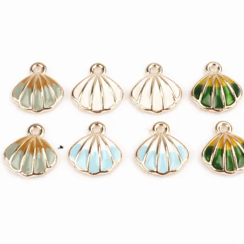 Colorful Enamel Alloy Shell Charms Ocean Series DIY Jewelry Accessories For Earrings Necklace Craft Making