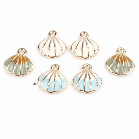 Colorful Enamel Alloy Shell Charms Ocean Series DIY Jewelry Accessories For Earrings Necklace Craft Making