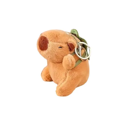 Portachiavi in Peluche Capibara Carino Animale Stuffed Portachiavi Con Mini Zaino Tartaruga Ciondolo per Borsa