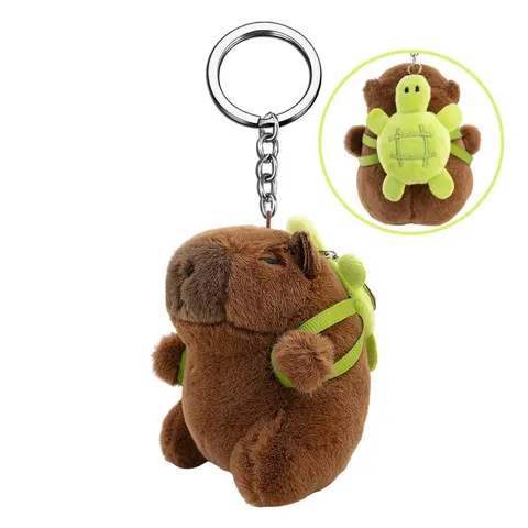 Cute Capybara Plush Keychain Cartoon Animal Bag Pendant Stuffed Toy Key Ring Women Bag Accessories Gift