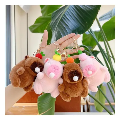 Cute Capybara Plush Keychain Stuffed Animal Bag Charm Cartoon Beaver Pendant For Women Girls Daily Handbag Decoration Gift