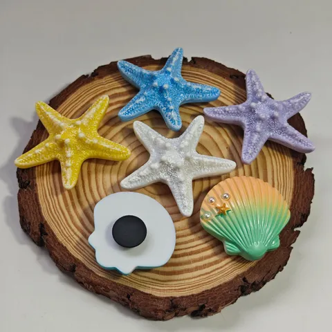 Ocean Series Beach Bag Accessories Shell Starfish Charms Set DIY Resin Pendants Pearl Buckles For Hole Bag Tote Bag