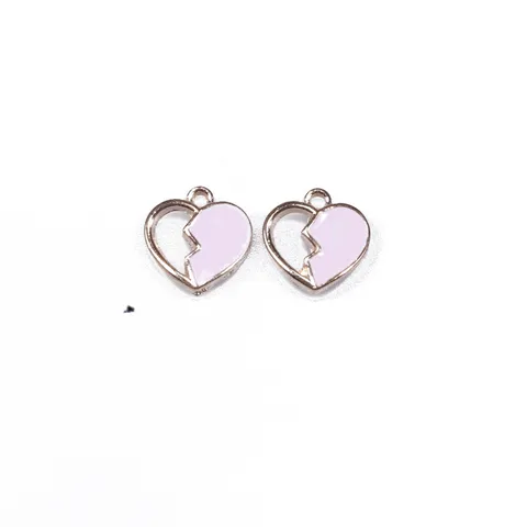 Ciondoli a Cuore in Lega Ciondoli Cuore Spezzato Olio Gocciolato Per Creazione di Gioielli Fai da Te Orecchini Collana Braccialetto Accessori