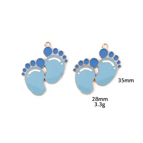 Pendentifs Cœur Biberon Vêtements Empreinte Bébé en Alliage de Zinc Émaillé Breloques Collier Bijoux DIY Accessoires