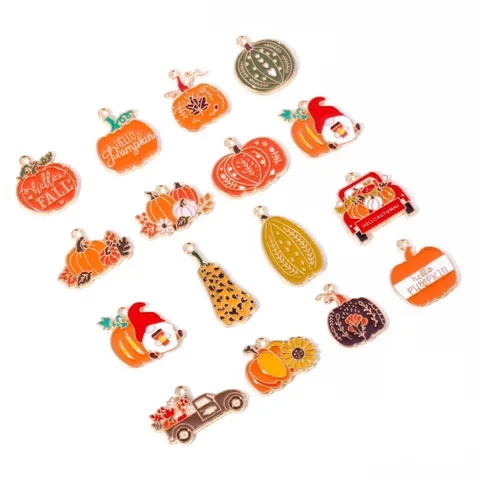 Thanksgiving Pompoen Legering Geëmailleerde Bedels DIY Ketting Sleutelhanger Hanger Sieraden Maken Accessoires Herfst Cadeau