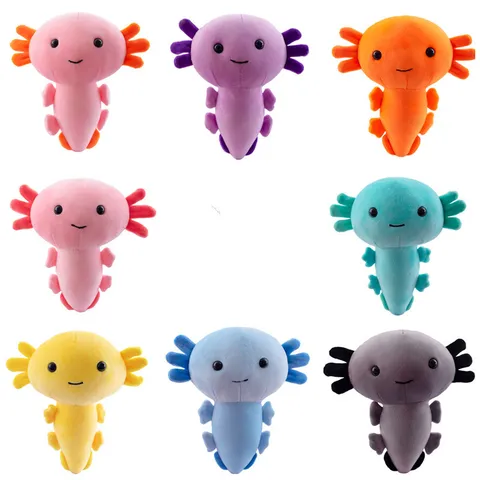 Mignon Axolotl Peluche Jouet Animal en Peluche Douce Salamandres Poupée Kawaii Dessin Animé Oreiller Enfant Cadeau d'Anniversaire