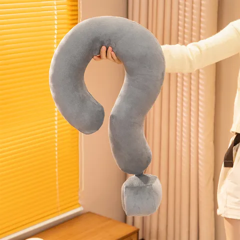 Kreatives Fragezeichen Nackenkissen Süße Dopamin Farbe Plüsch U-förmiges Reisekissen Weiches Sofa Kissen