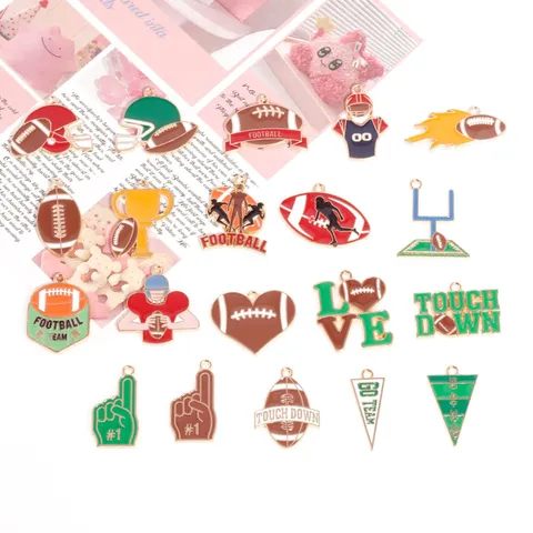 Legering Emaille Voetbal Sport Thema DIY Hanger Bedels Voor Armband Ketting Sieraden Maken Accessoires